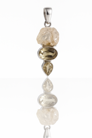 Rough and Faceted Citrine Pendant