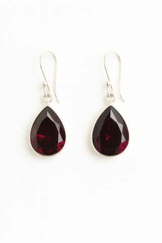 Teardrop Garnet Earrings