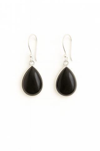 Black Onyx Teardrop Earrings