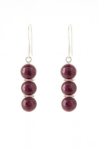 Triple Purple Tourmaline Drop Earrings