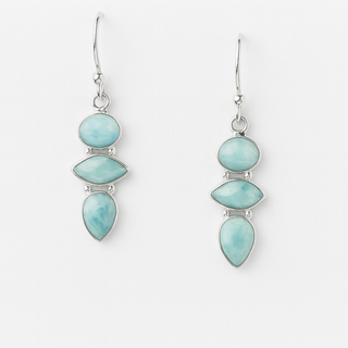Larimar Trio Drop Earrings