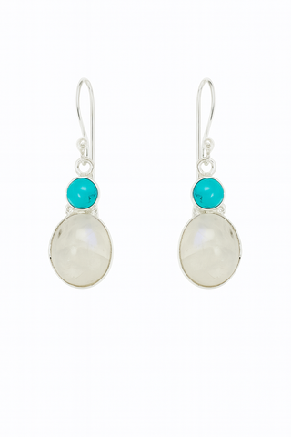 Moonstone and Turquoise Earrings