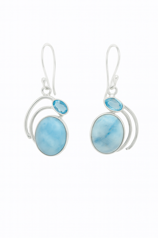 Larimar and Blue Topaz Earrings