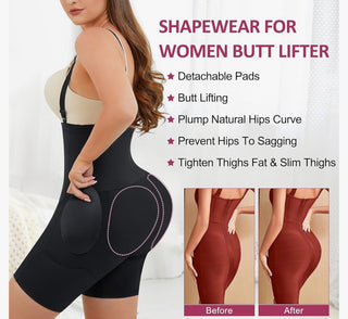 High Waist Compression Shorts W/Removable Straps & Steel Bone