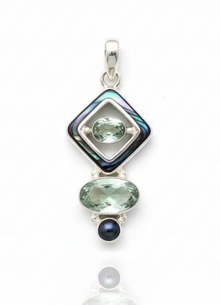 Black Mother of Pearl and Prasiolite