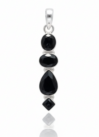 Black Onyx Faceted Pendant