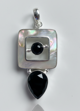 Mother of Pearl and Black Onyx Pendant