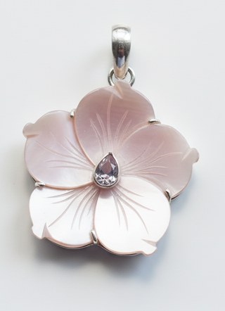 Mother of Pearl and Rose Quartz Pendant