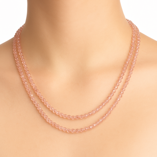 Peach Quartz Beaded Necklace