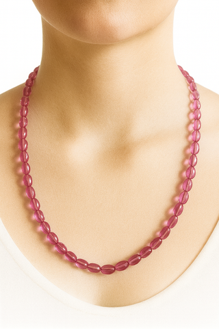 Pink Tourmaline Beaded Necklace