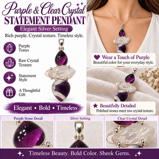 Amethyst & Chevron Amethyst Crystal Pendant