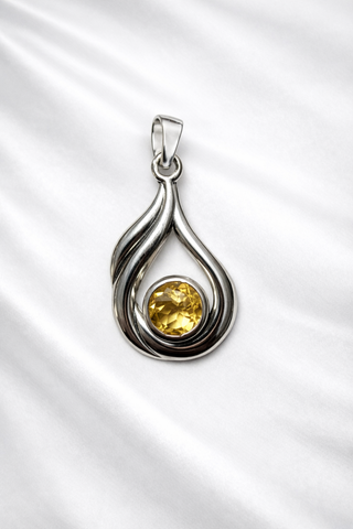 Swirl Flame Gemstone Pendant