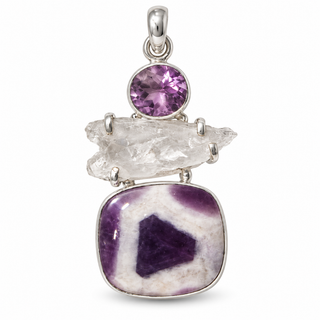 Amethyst & Chevron Amethyst Crystal Pendant