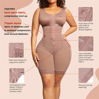 Compression Stage 2 Faja Mid-Thigh Shapewear Bodysuit