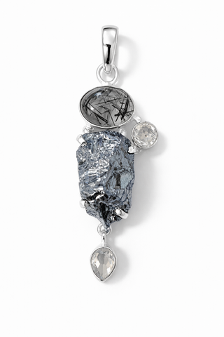 Black Rutilated Quartz & Raw Galena