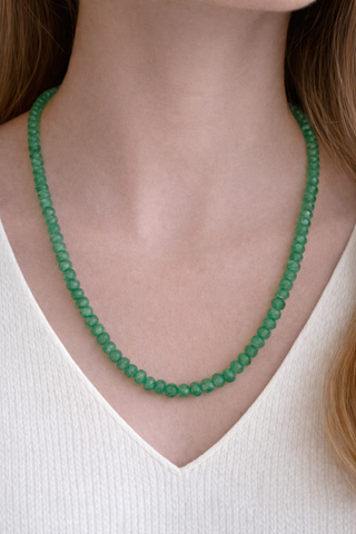 Single-Strung Faceted Beaded Necklace