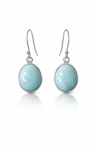 Larimar Oval Earrings
