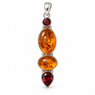 Amber and Garnet Pendant