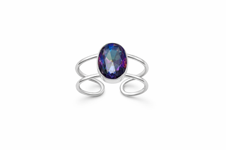 Adjustable Gemstone Cuff Rings – Sterling Silver