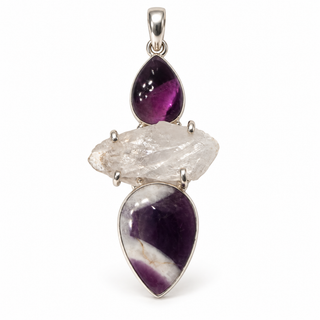 Amethyst & Chevron Amethyst Crystal Pendant