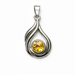 Swirl Flame Gemstone Pendant
