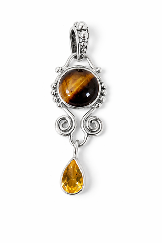 Tiger’s Eye & Citrine Pendant