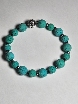 Turquoise Lava Rock Stone Bracelet