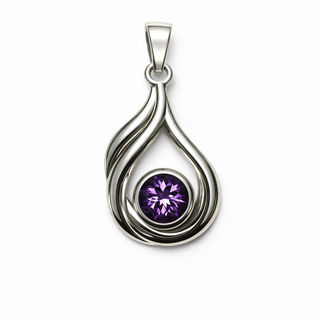 Swirl Flame Gemstone Pendant