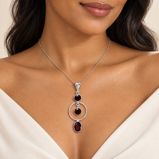 RUBY THREE STONE Pendant