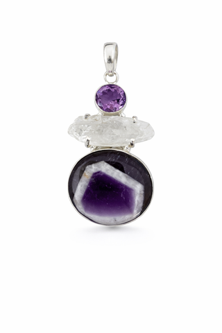 Chevron Amethyst Pendant
