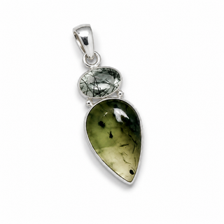 Prasiolite & Prehnite Pendant