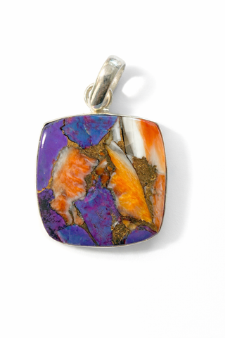 Mojave Turquoise & Spiny Oyster Pendant