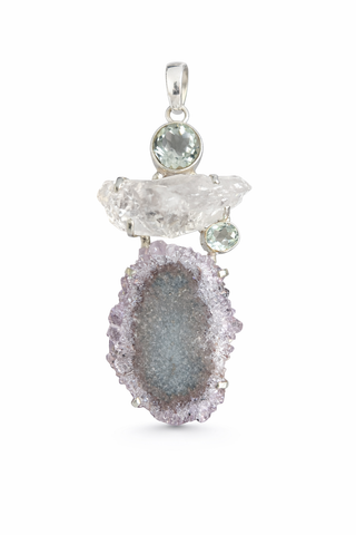 Amethyst Stalactite Trio Pendant
