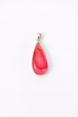Pink Teardrop Druzy Pendant
