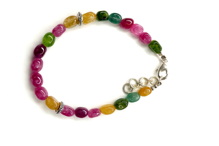 Single-Strung Gemstone Bracelets – Adjustable with 925 Sterling Silver
