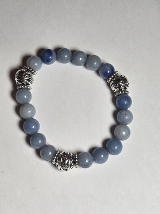 Sodalite & Blue Jasper Bracelet with Crystal & Silver Spacers