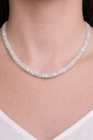 Single-Strung Faceted Beaded Necklace