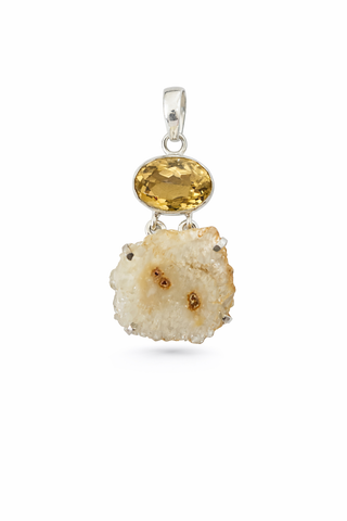Citrine &amp; Solar Quartz Pendant
