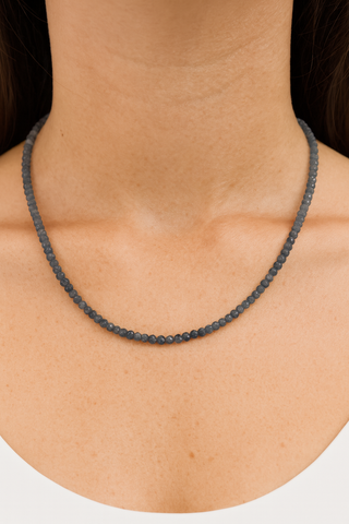 Single-Strung Faceted Beaded Necklace – Adjustable