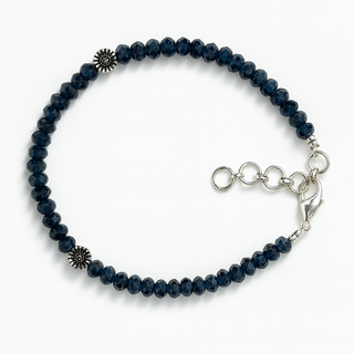 Single-Strung Gemstone Bracelets – Adjustable with 925 Sterling Silver