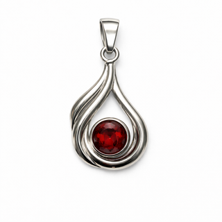 Swirl Flame Gemstone Pendant