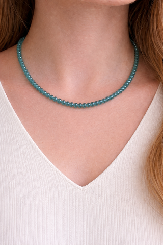 Single-Strung Faceted Beaded Necklace