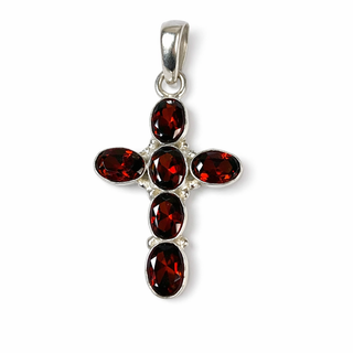 Garnet Cross Pendant
