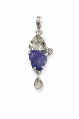 Clear Quartz, Tanzanite and White Topaz Pendant