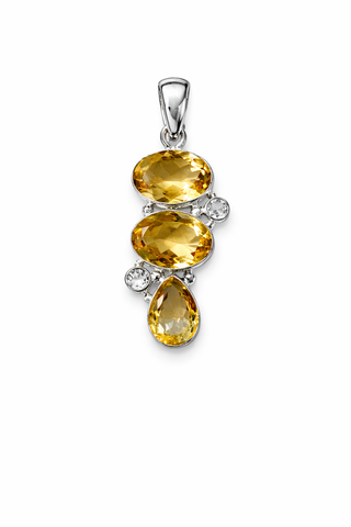 Citrine and White Topaz Pendant