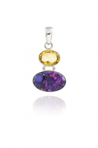 Citrine, Mohave Turquoise Pendant