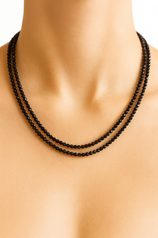 Black Spinel Beaded Necklace