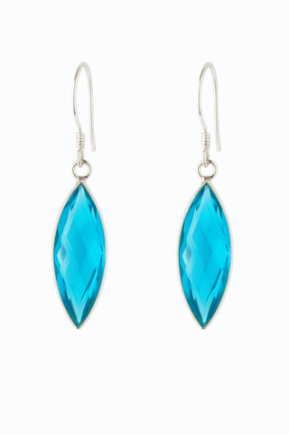 Bright Blue Quartz Earrings
