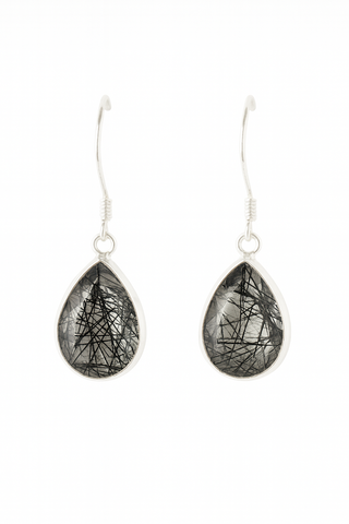 Rutilated Quartz Teardrop Drop Earrings