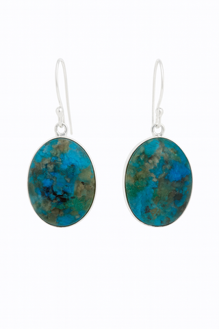 Chrysocolla Oval Drop Earrings